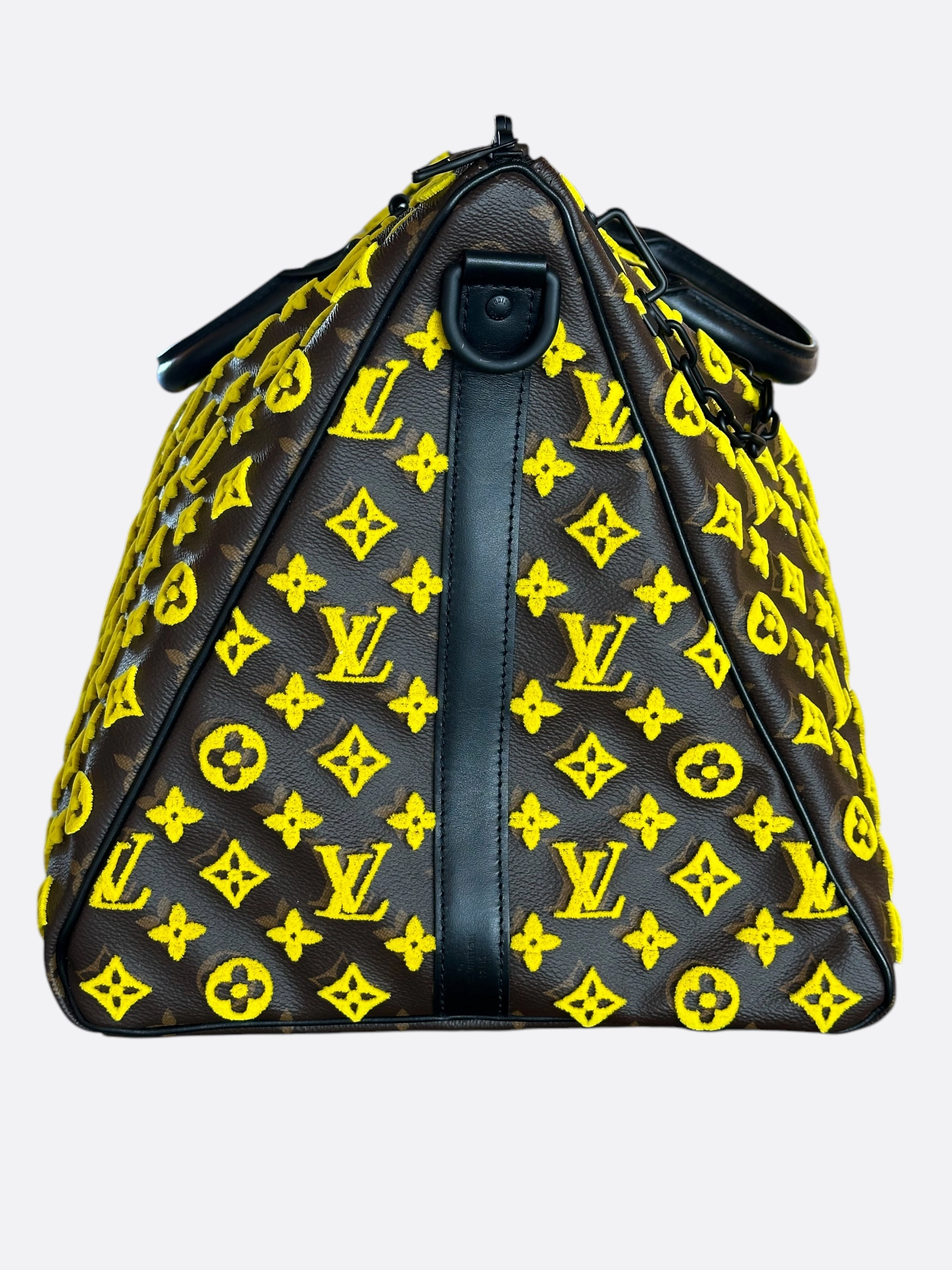Louis Vuitton Brown & Yellow Tuffetage Monogram Triangle Keepall 50