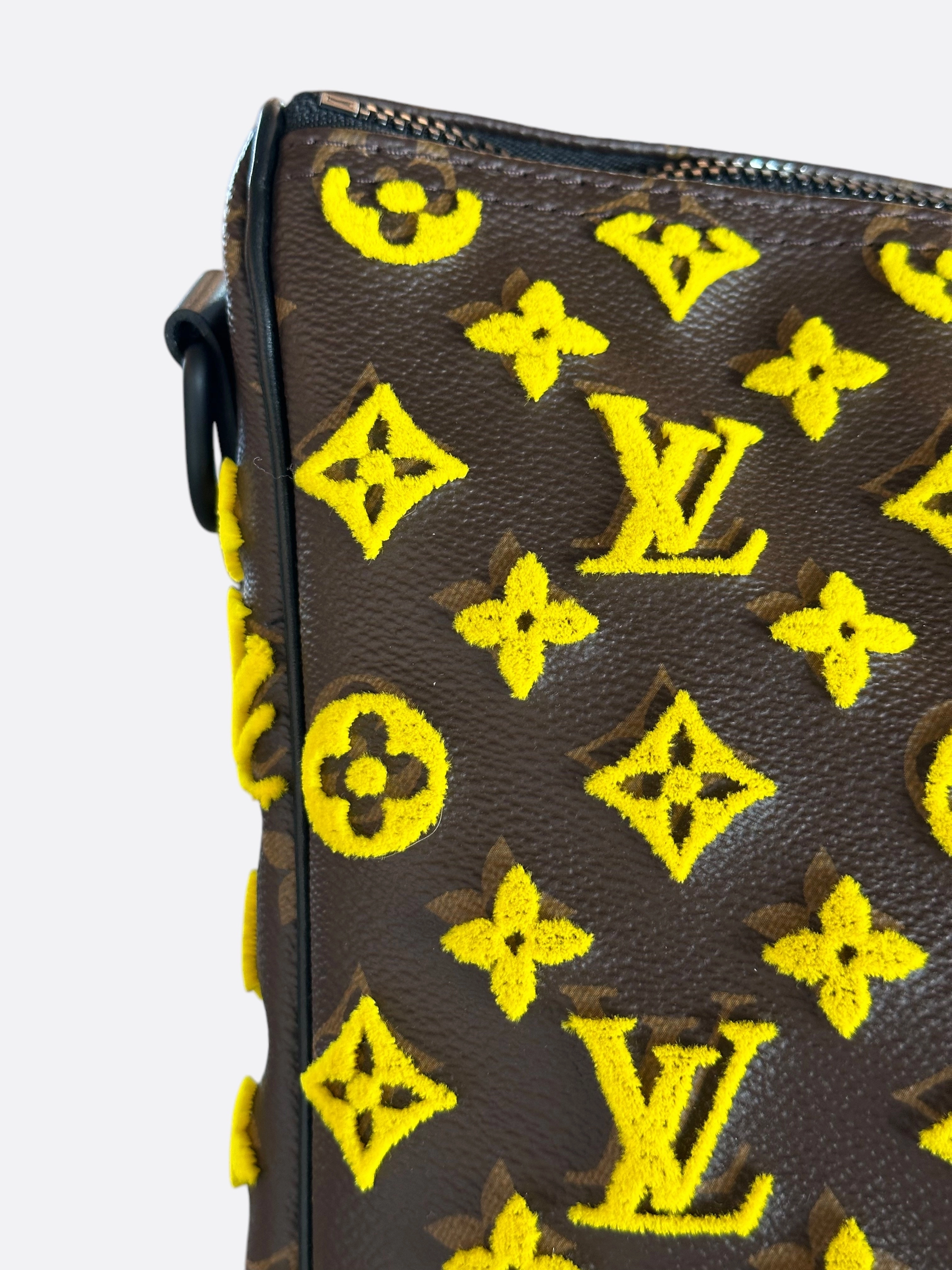 Louis Vuitton Brown & Yellow Tuffetage Monogram Triangle Keepall 50