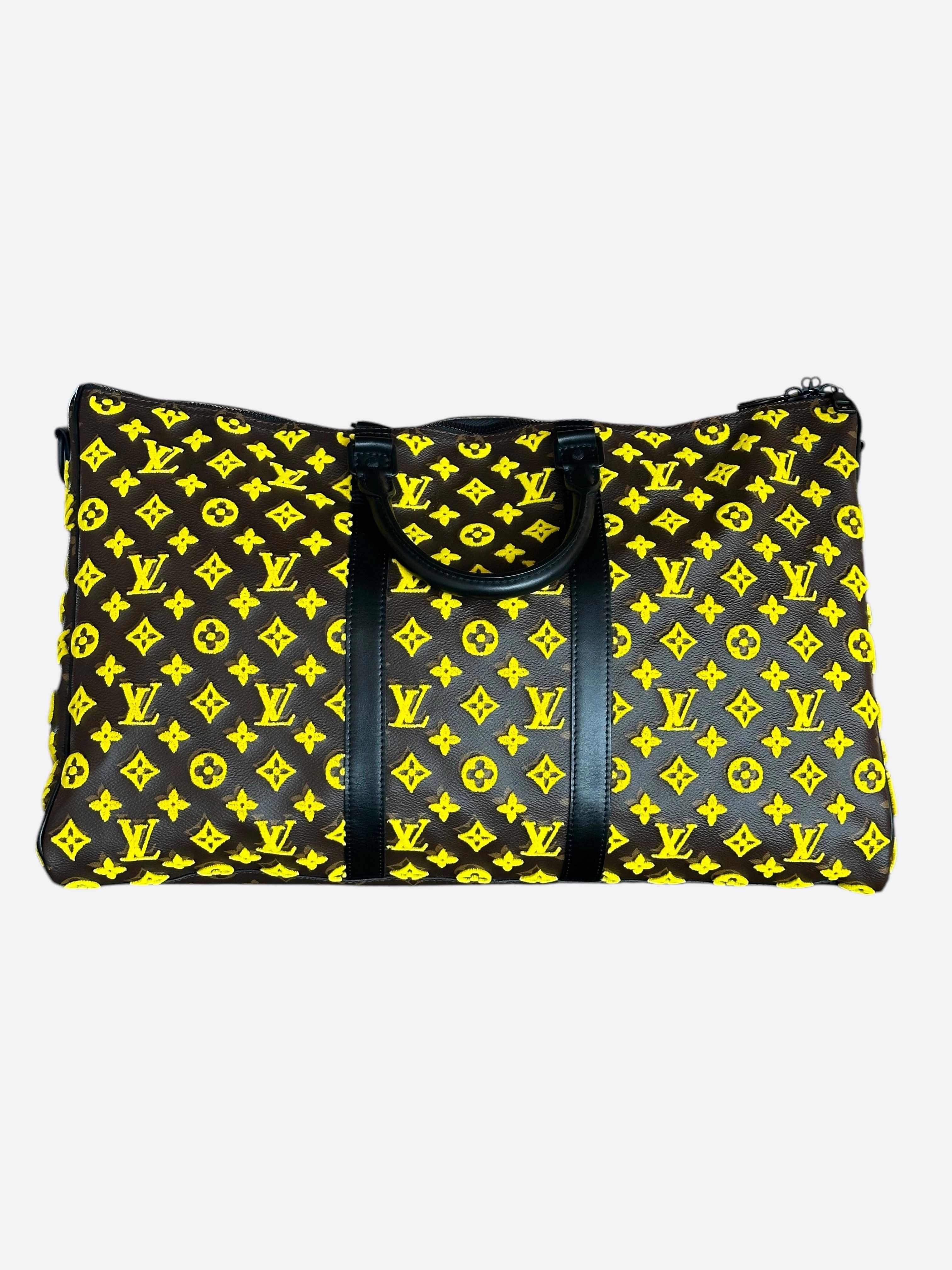 Louis Vuitton Brown & Yellow Tuffetage Monogram Triangle Keepall 50