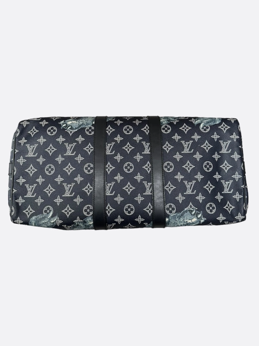Louis Vuitton Chapman Brothers Navy Lion Keepall 45