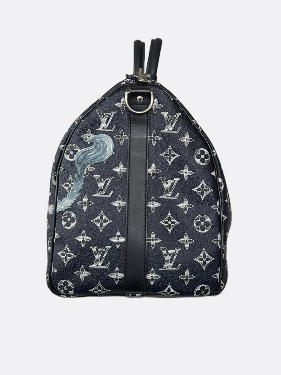 Louis Vuitton Chapman Brothers Navy Lion Keepall 45