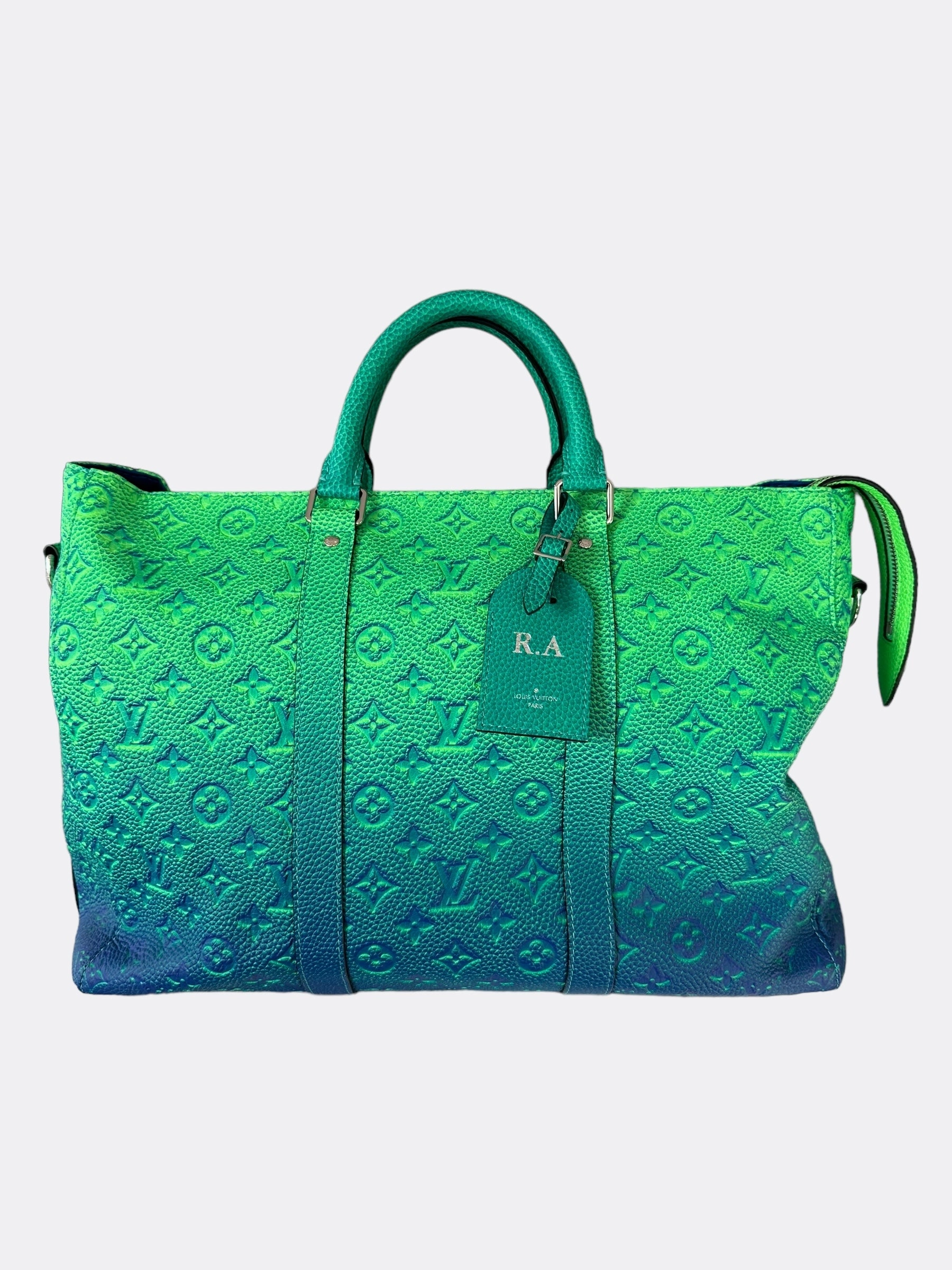 Louis Vuitton Green & Blue Monogram Illusion Keepall Tote