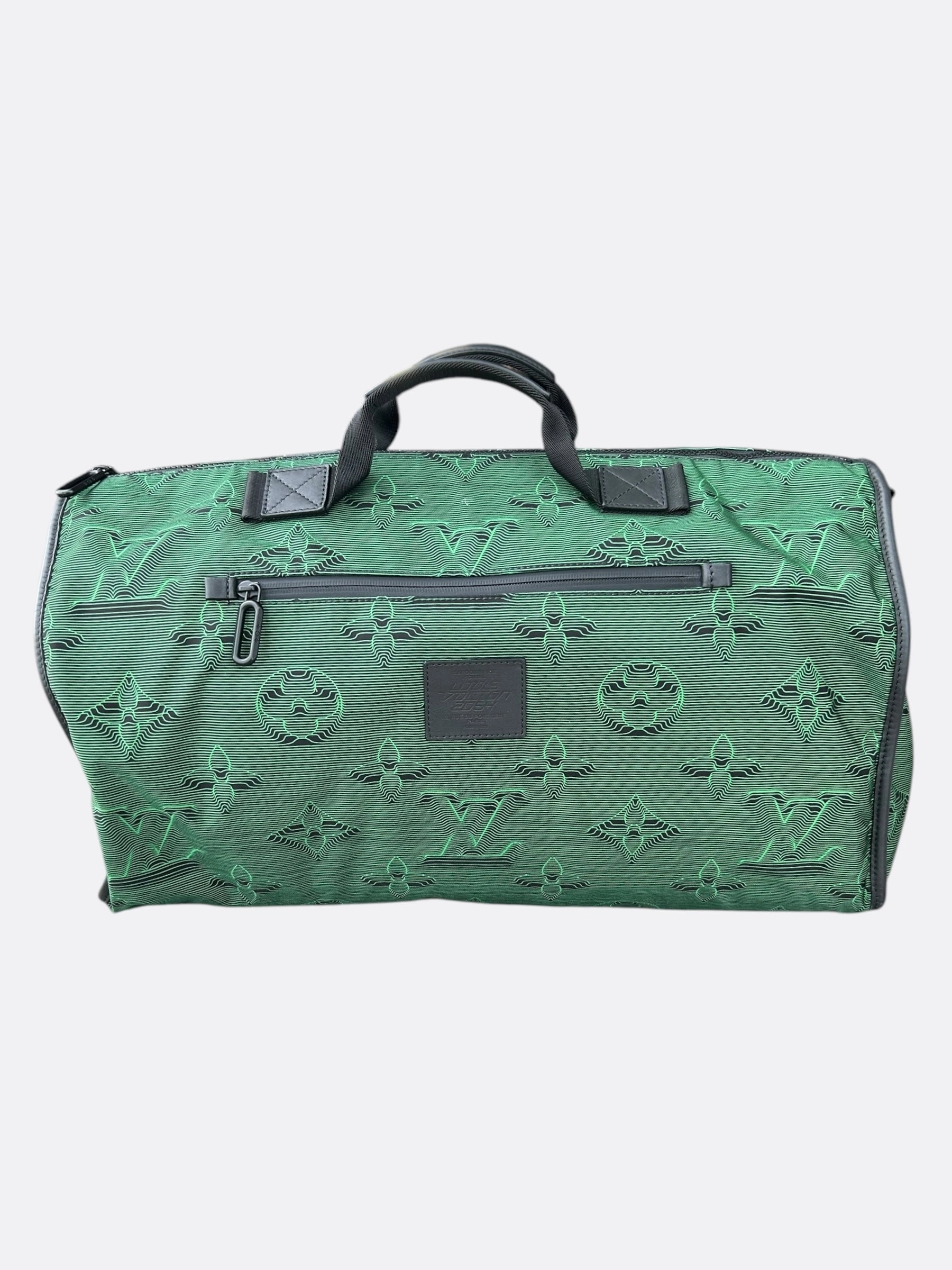 Louis Vuitton Grey & Green 2054 Monogram Reversible Keepall 50
