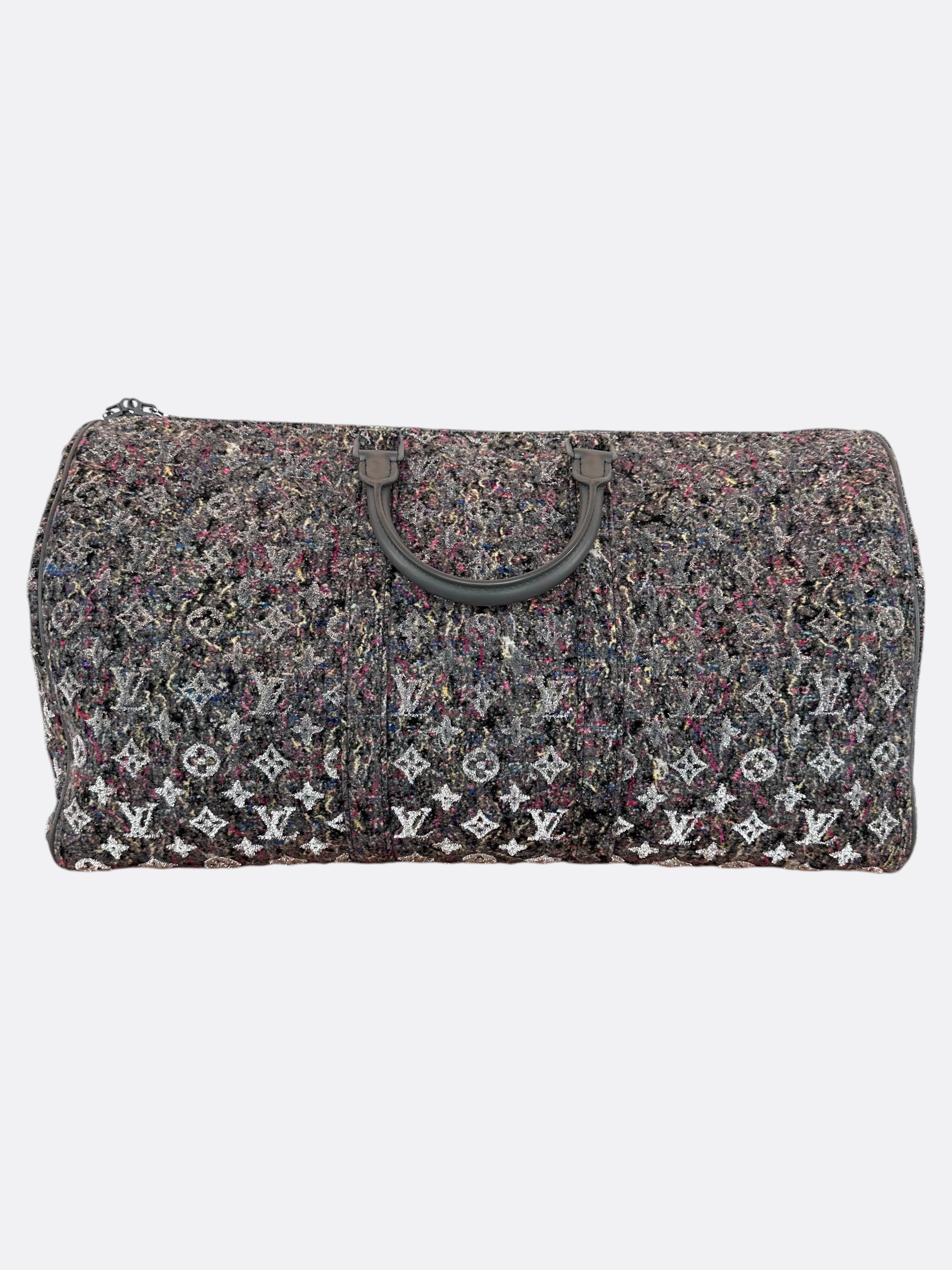 Louis Vuitton Grey & White Monogram Recycle Keepall 50