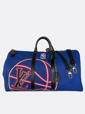 Louis Vuitton NBA Blue Taurillon Monogram Keepall 55