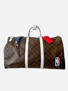 Louis Vuitton NBA Brown & White Monogram Keepall 50