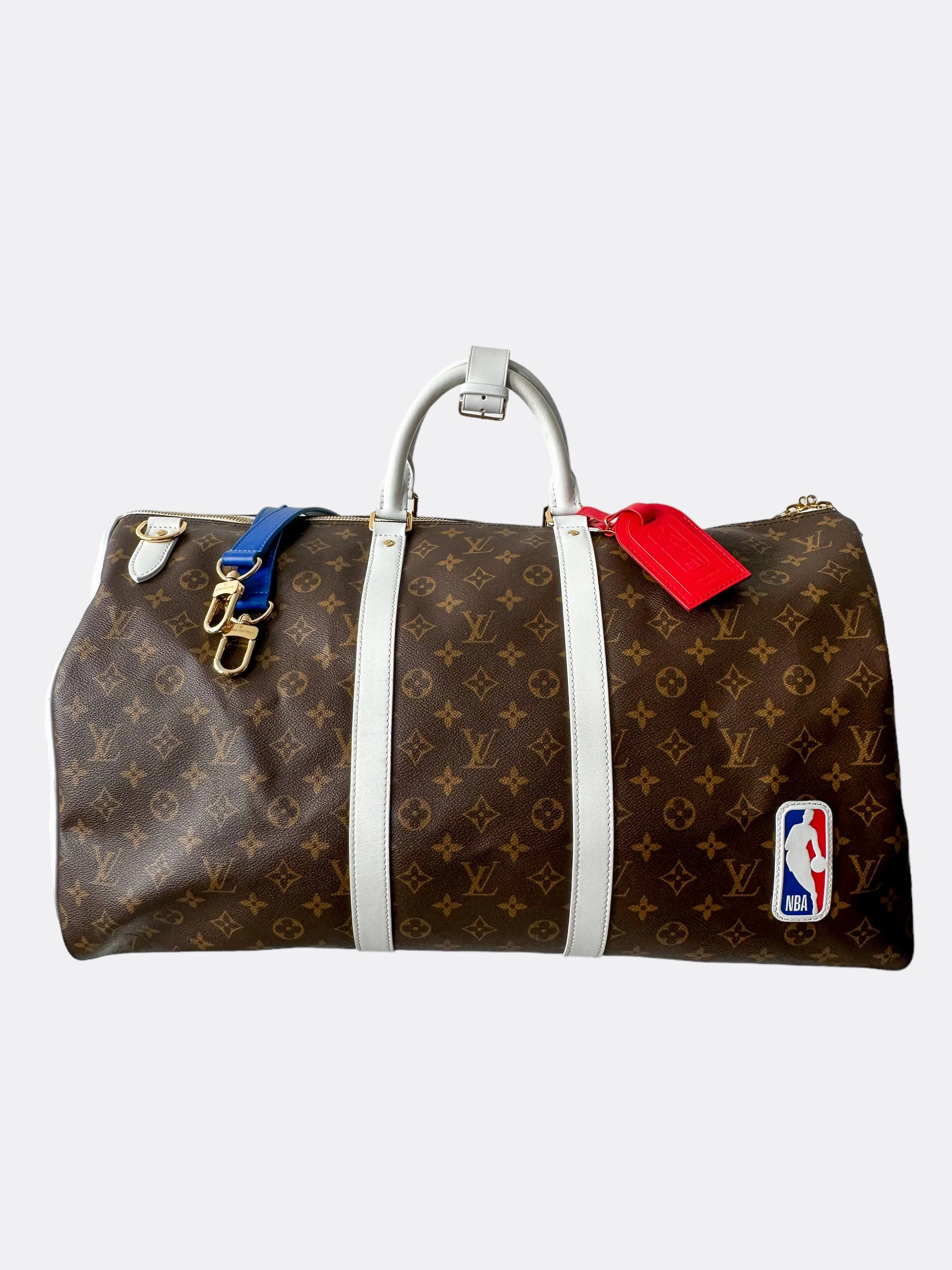 Louis Vuitton NBA Brown & White Monogram Keepall 50