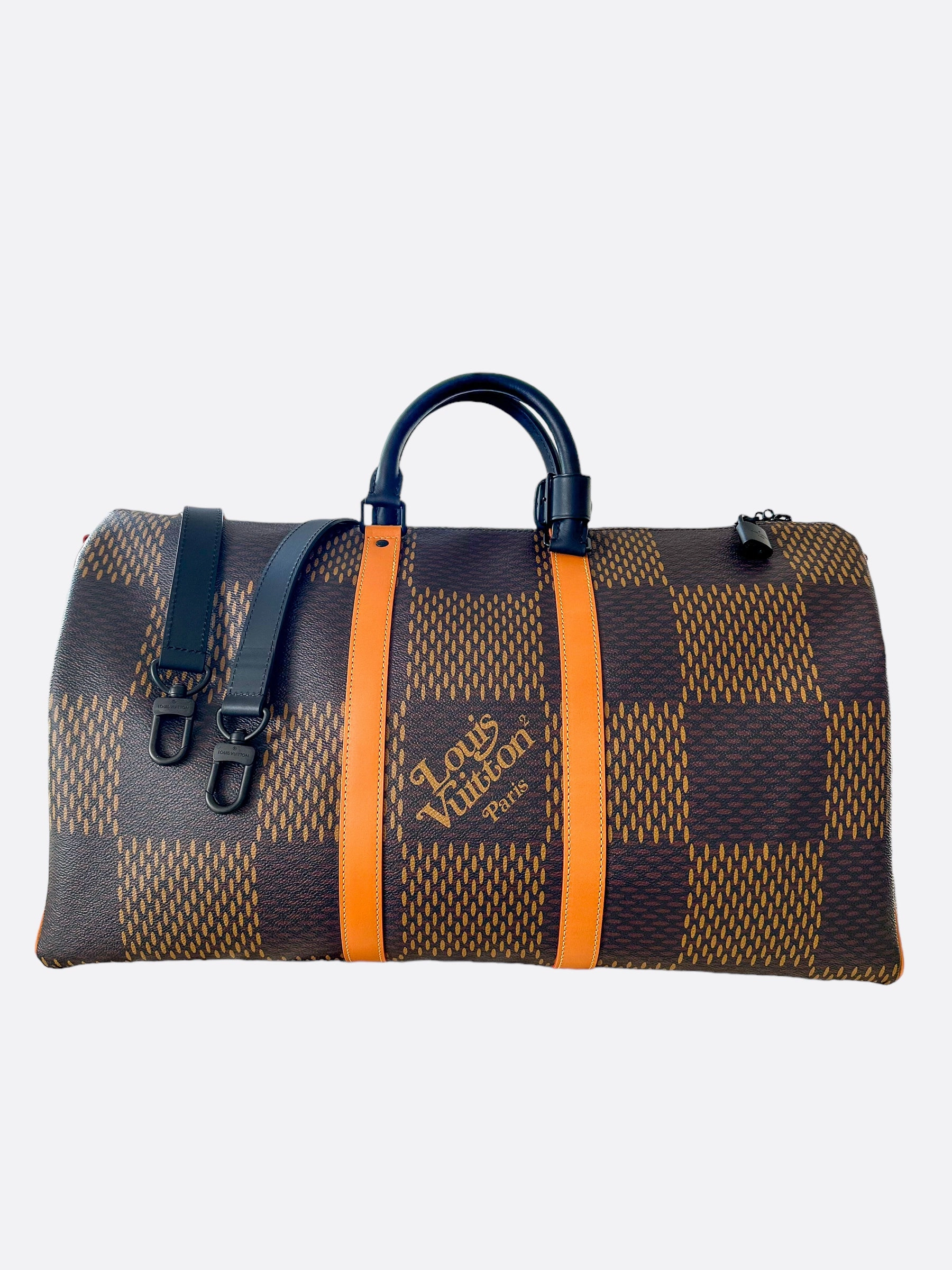 Louis Vuitton Nigo Brown Giant Damier Monogram Keepall 50