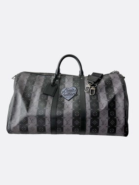 Louis Vuitton Nigo Grey Striped Monogram Keepall 55