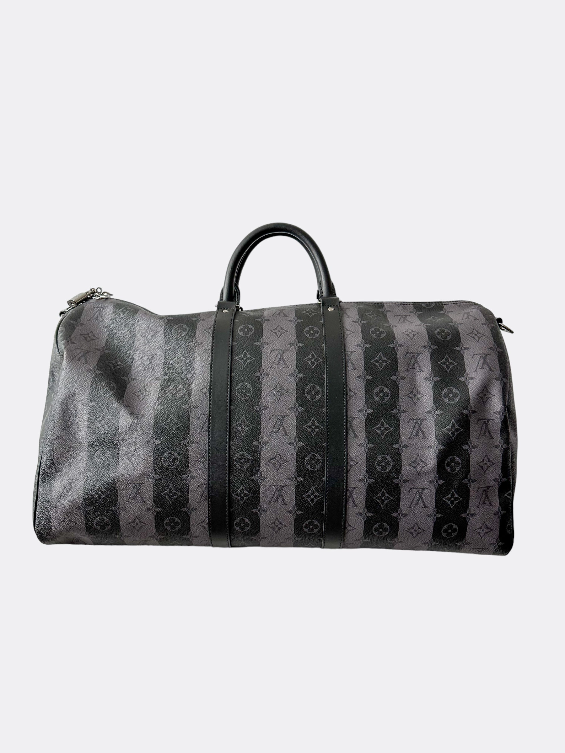 Louis Vuitton Nigo Grey Striped Monogram Keepall 55