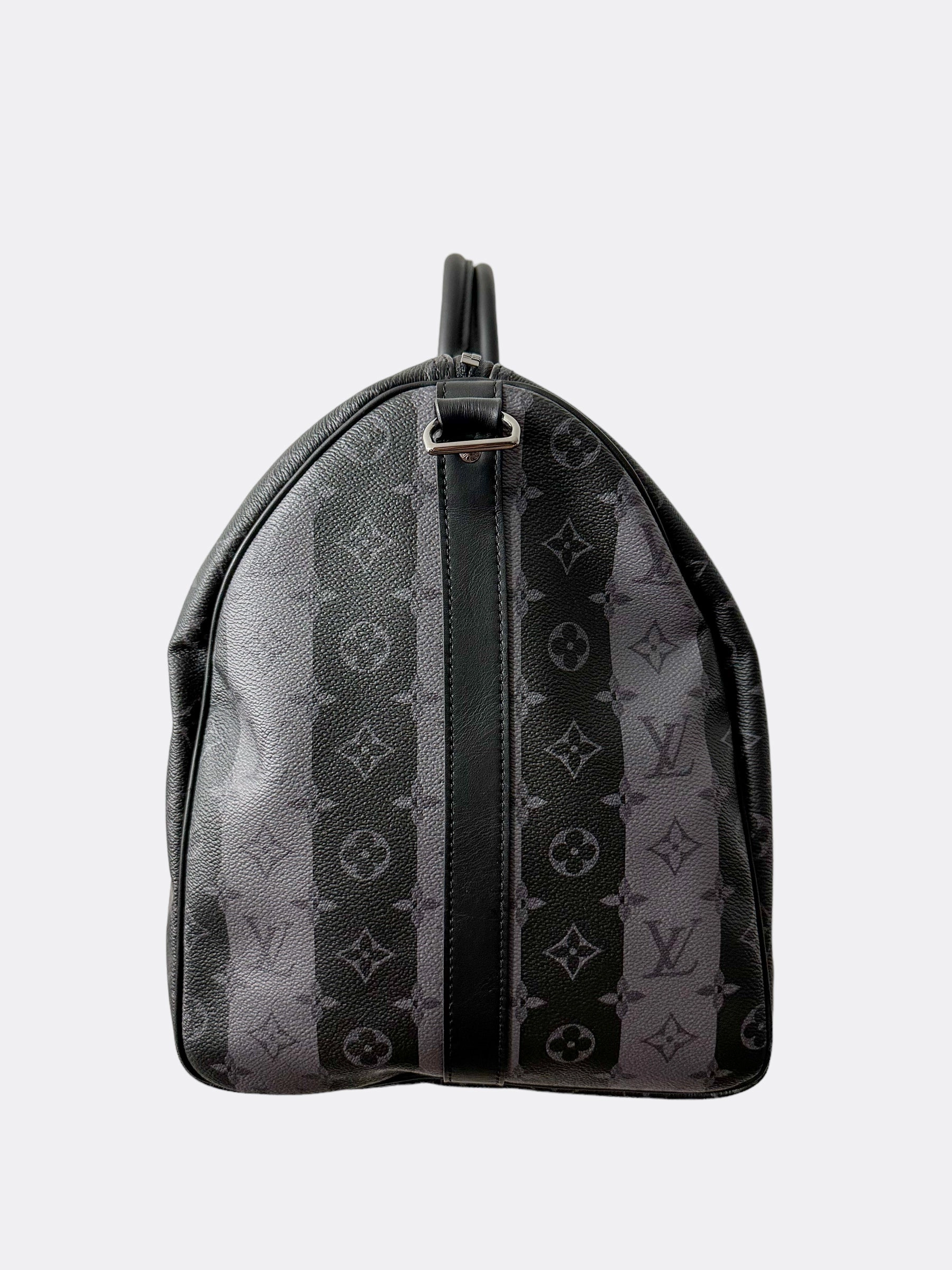 Louis Vuitton Nigo Grey Striped Monogram Keepall 55