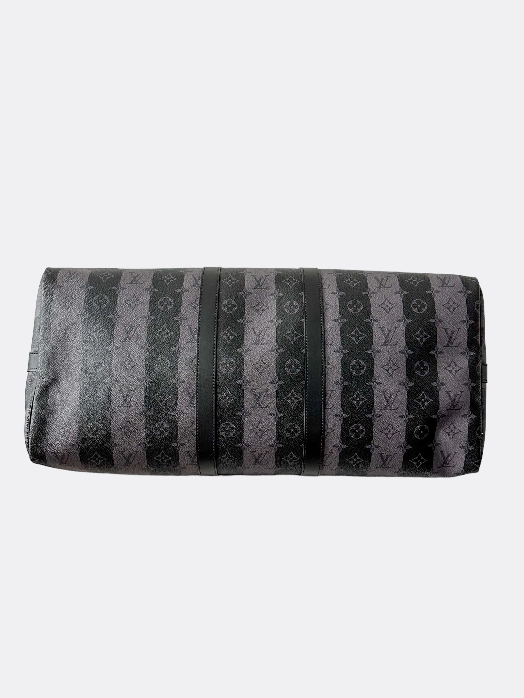 Louis Vuitton Nigo Grey Striped Monogram Keepall 55