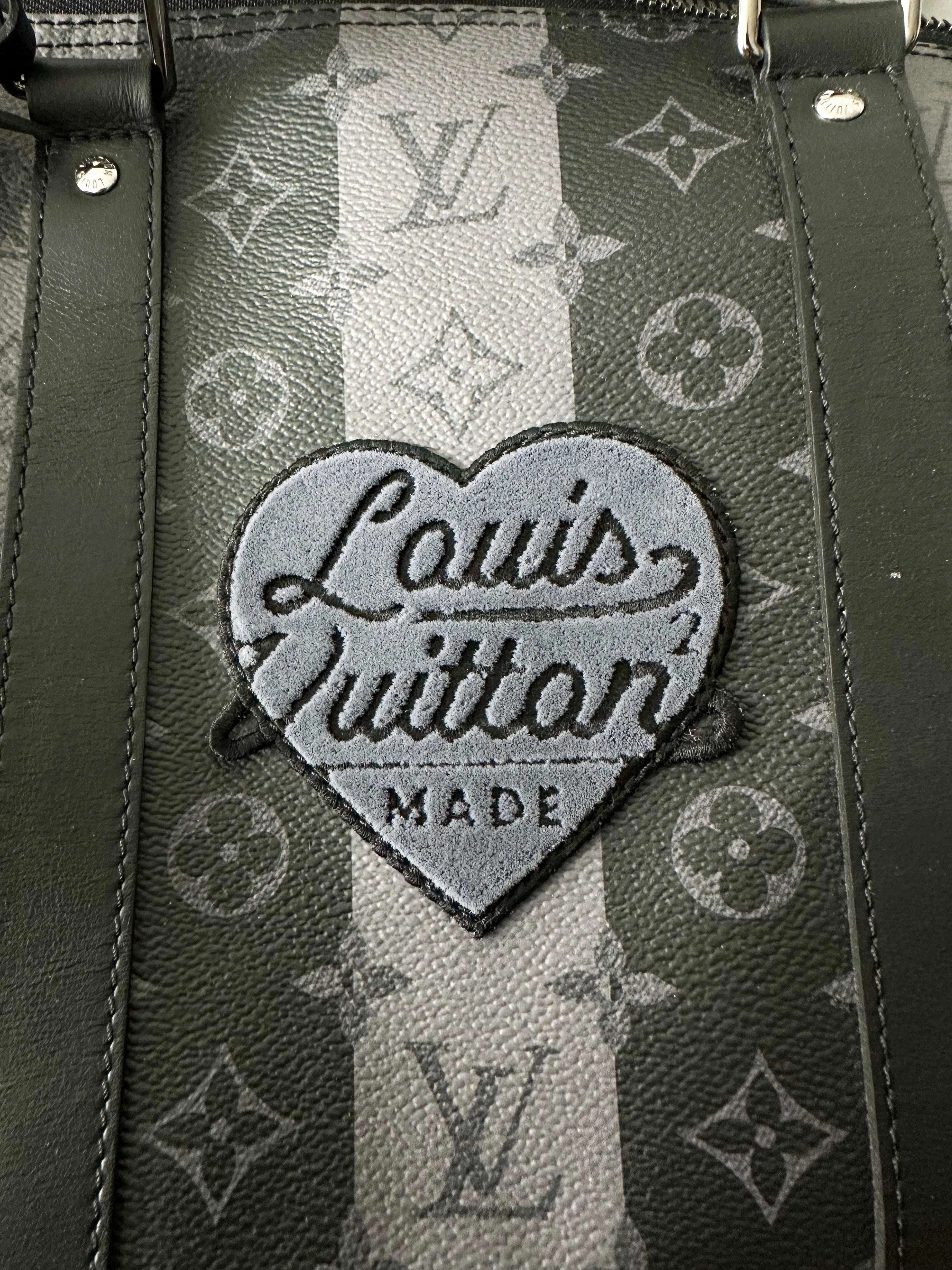 Louis Vuitton Nigo Grey Striped Monogram Keepall 55