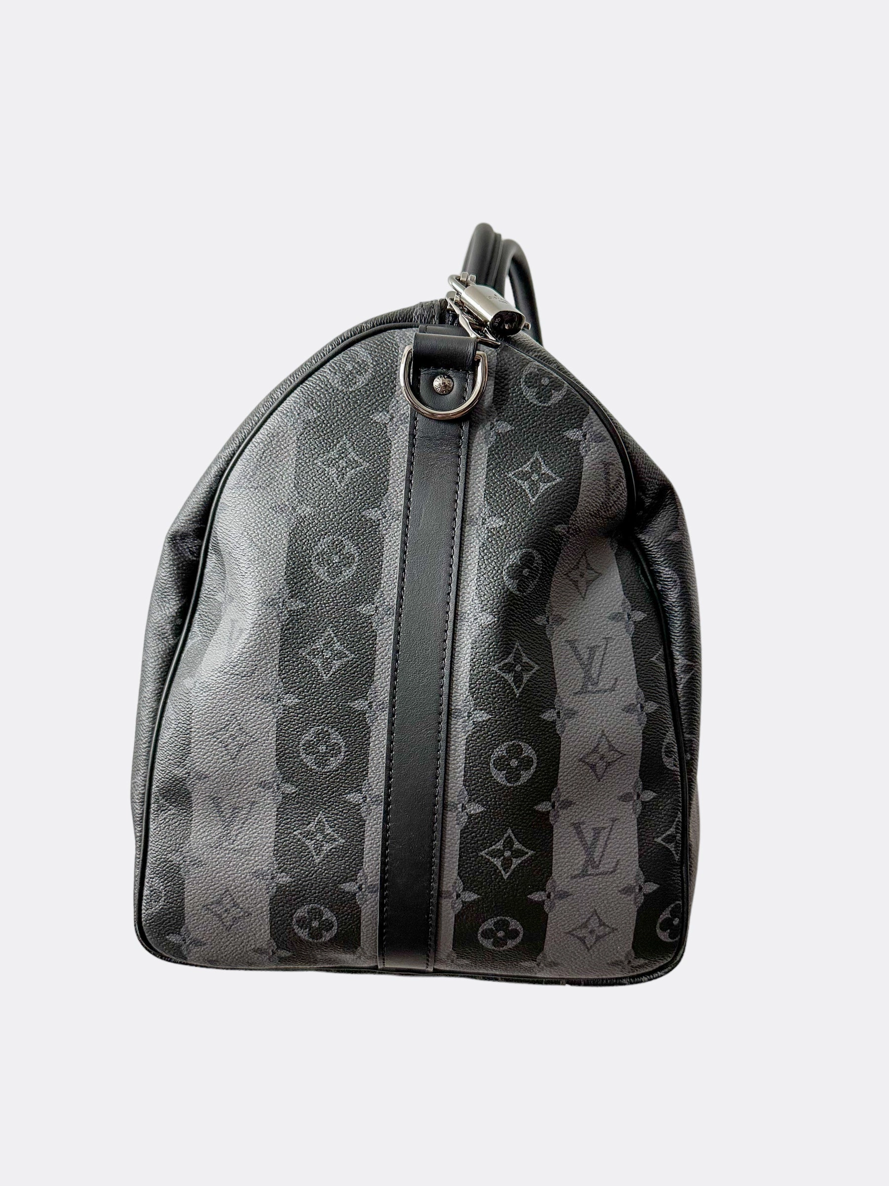 Louis Vuitton Nigo Grey Striped Monogram Keepall 55