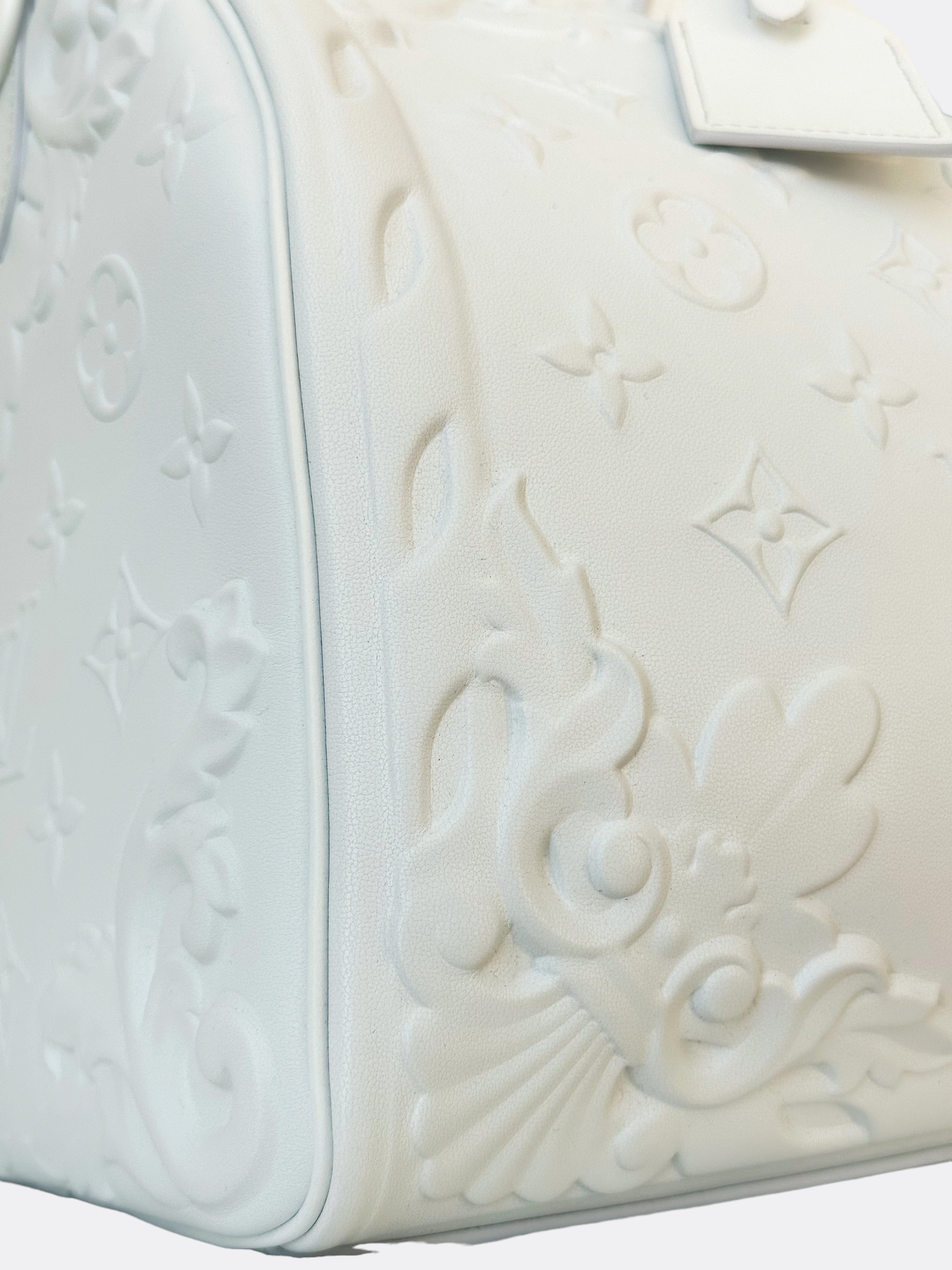 Louis Vuitton Optic White Embossed Monogram Keepall 50