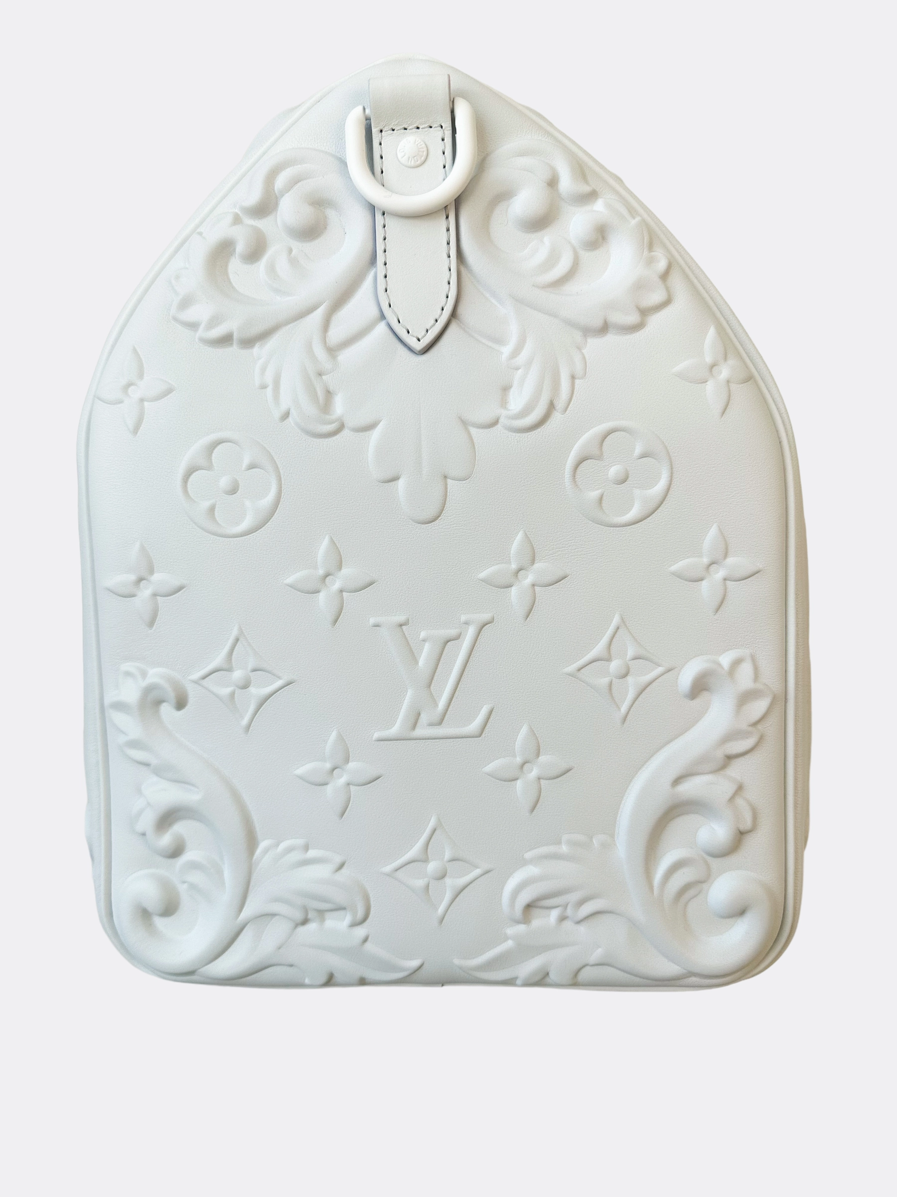 Louis Vuitton Optic White Embossed Monogram Keepall 50