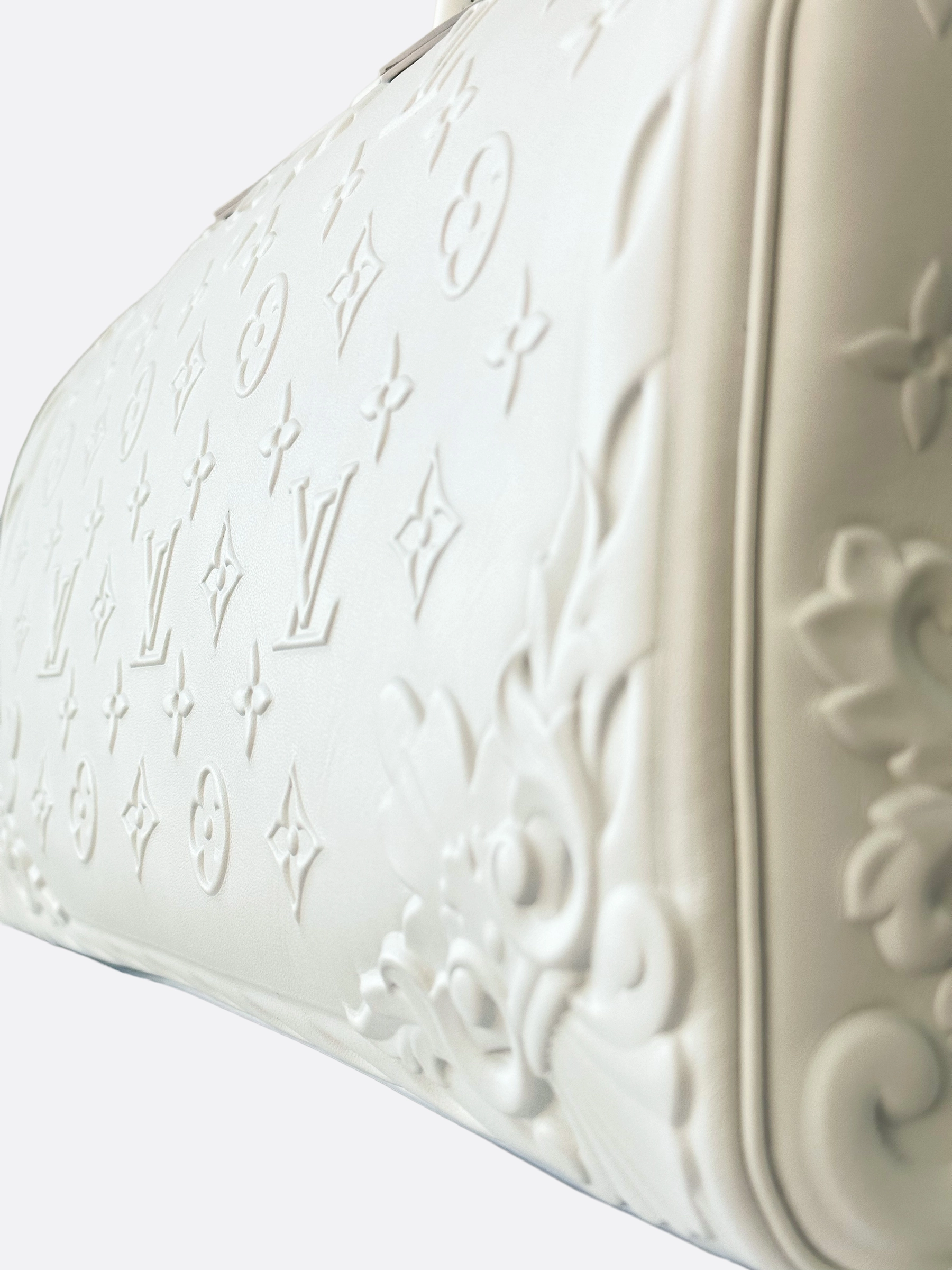 Louis Vuitton Optic White Embossed Monogram Keepall 50