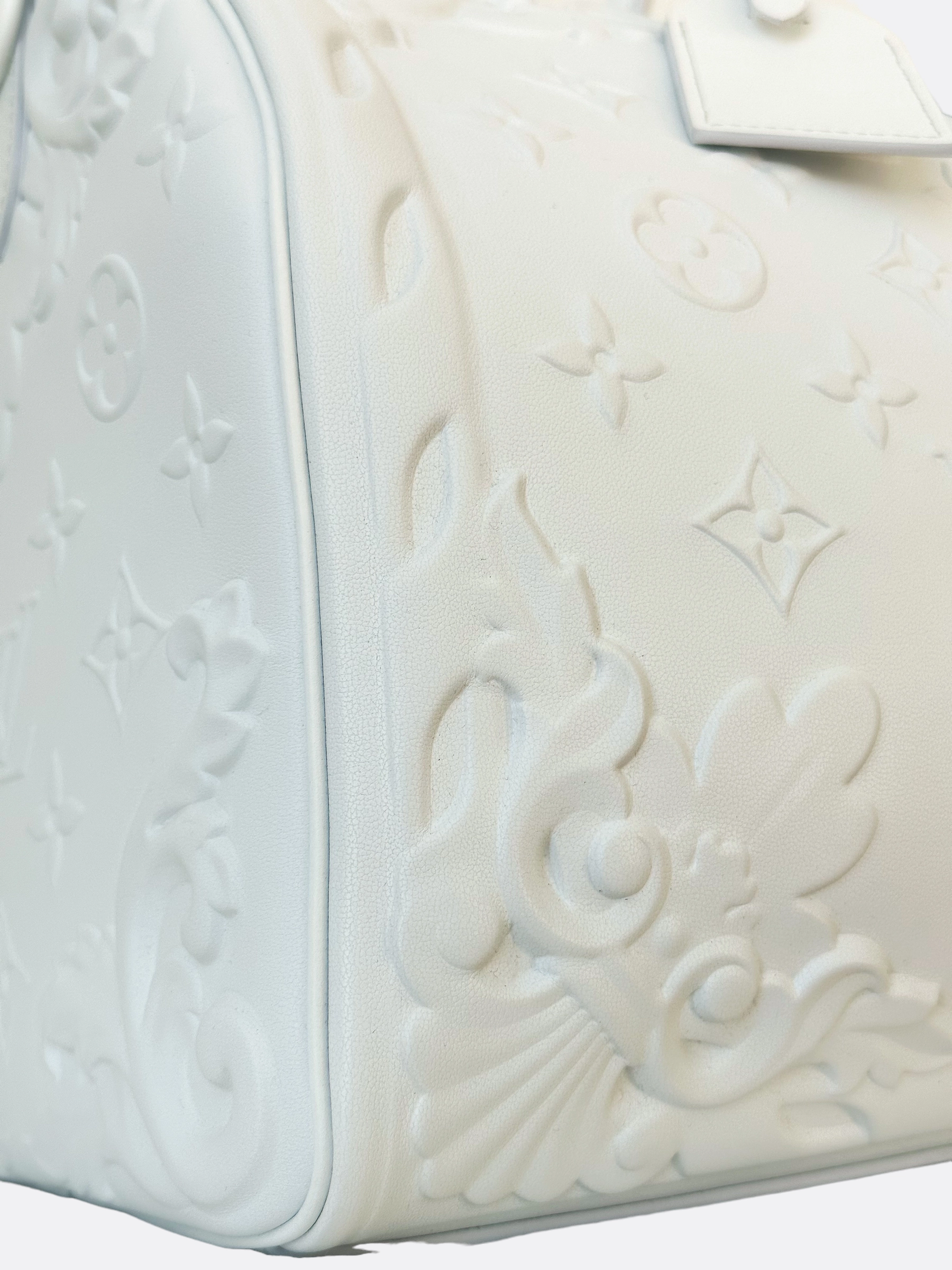 Louis Vuitton Optic White Embossed Monogram Keepall 50