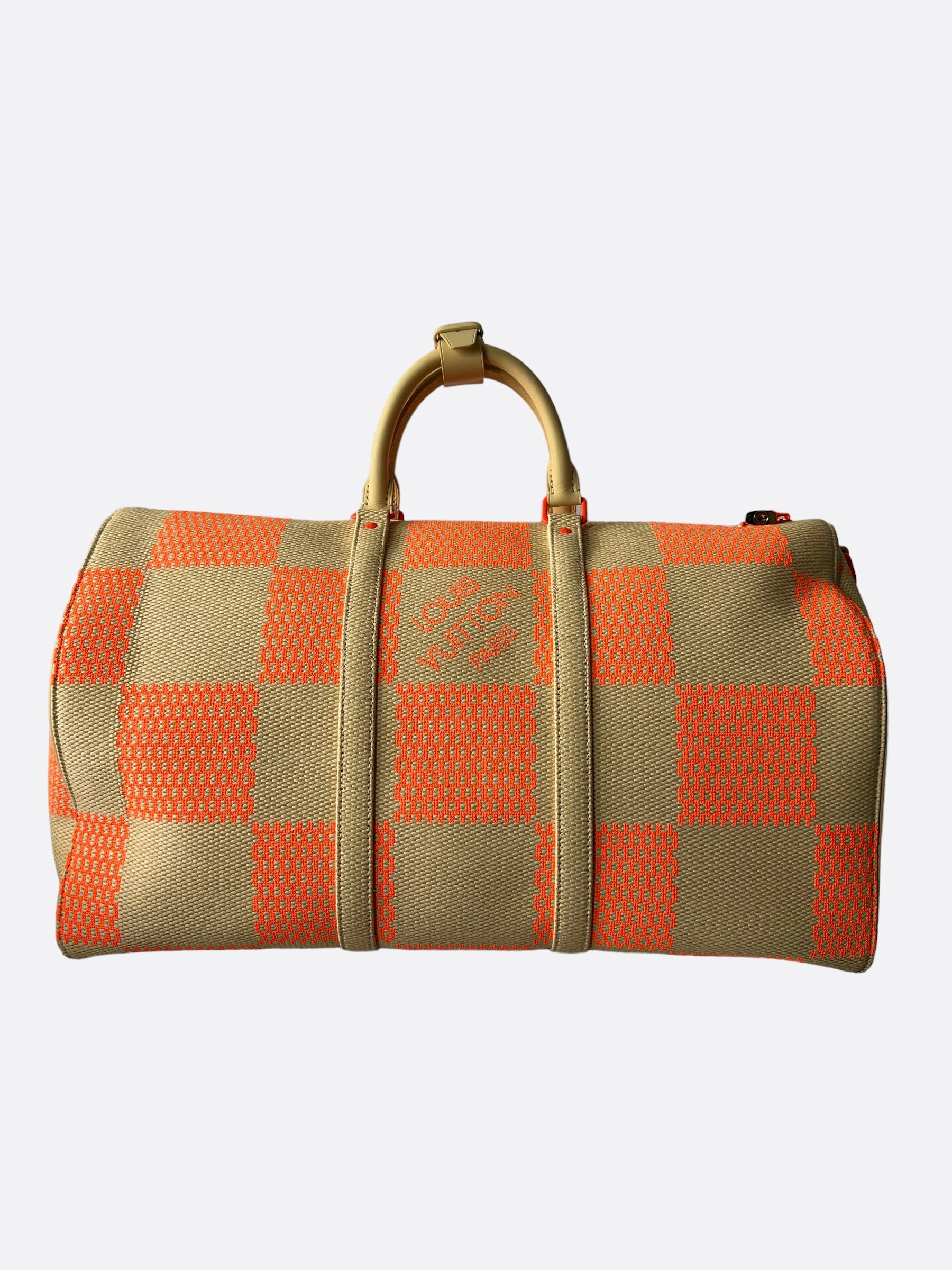 Louis Vuitton Orange Giant Damier Keepall 50