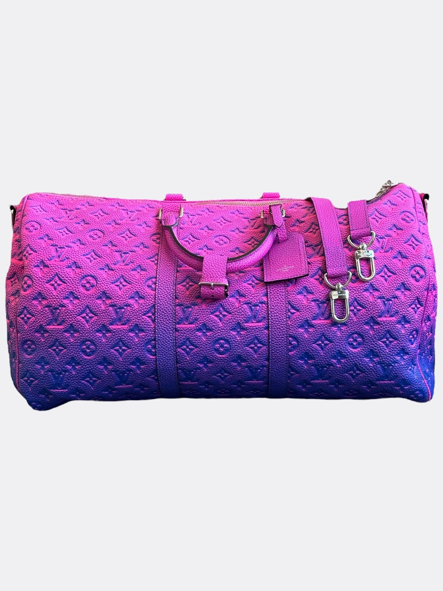 Louis Vuitton Pink & Purple Taurillon Illusion Monogram Keepall 50