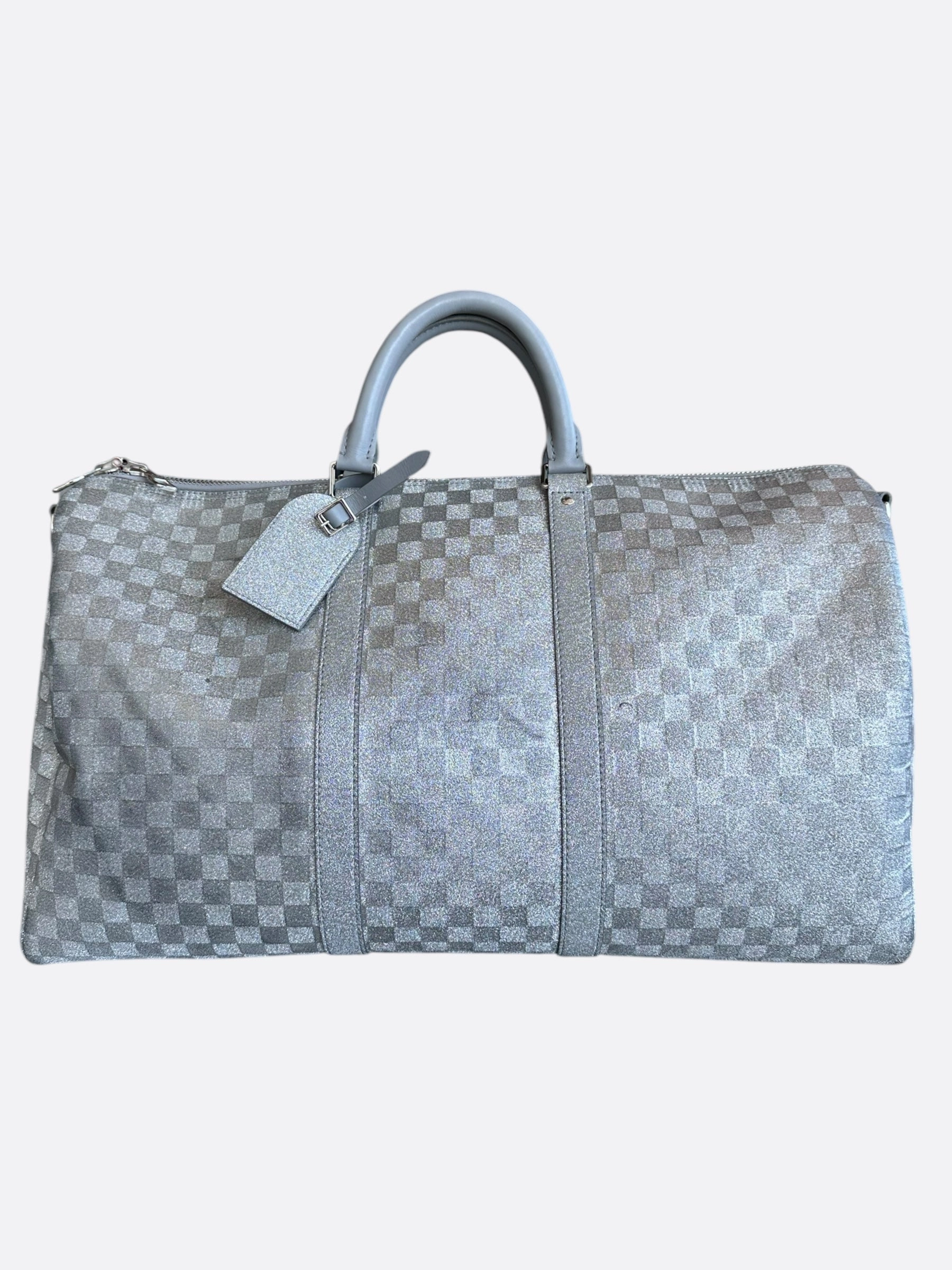 Louis Vuitton Silver Damier Glitter Keepall 50