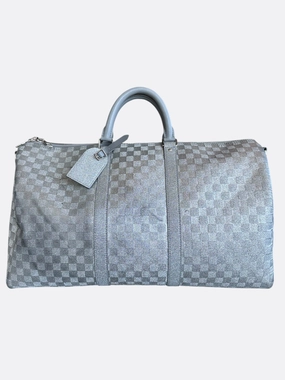 Louis Vuitton Silver Damier Glitter Keepall 50