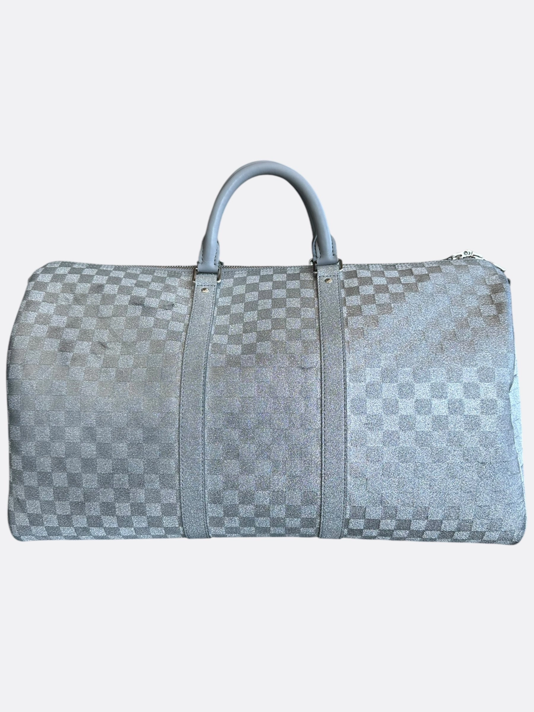 Louis Vuitton Silver Damier Glitter Keepall 50