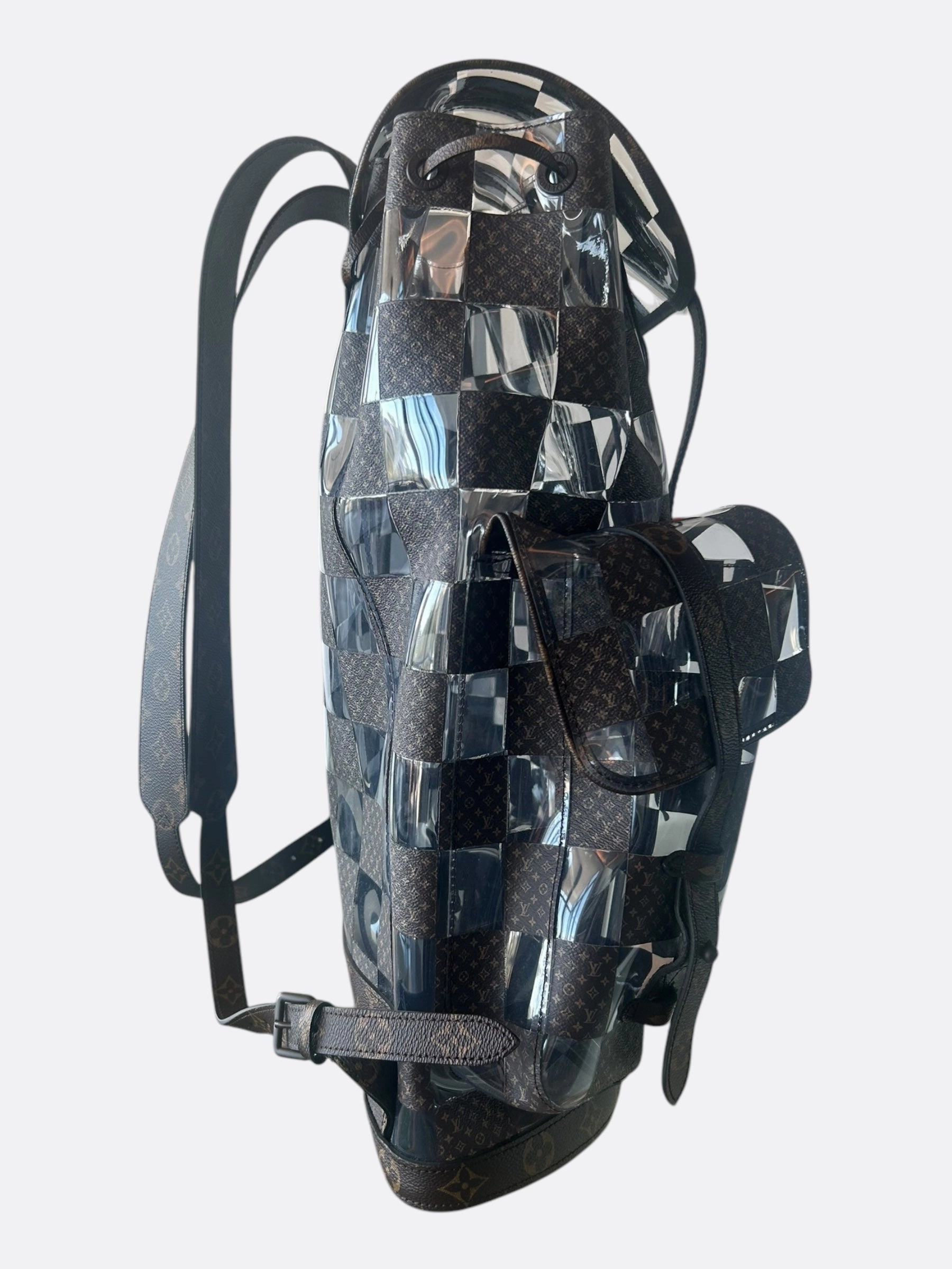 Louis Vuitton Transparent Brown Chess Monogram Christopher Backpack