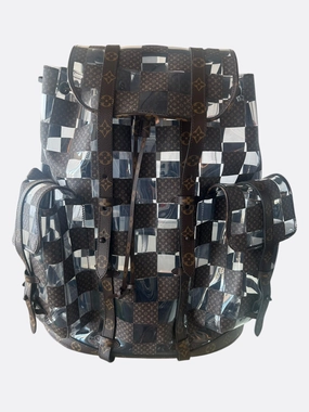 Louis Vuitton Transparent Brown Chess Monogram Christopher Backpack