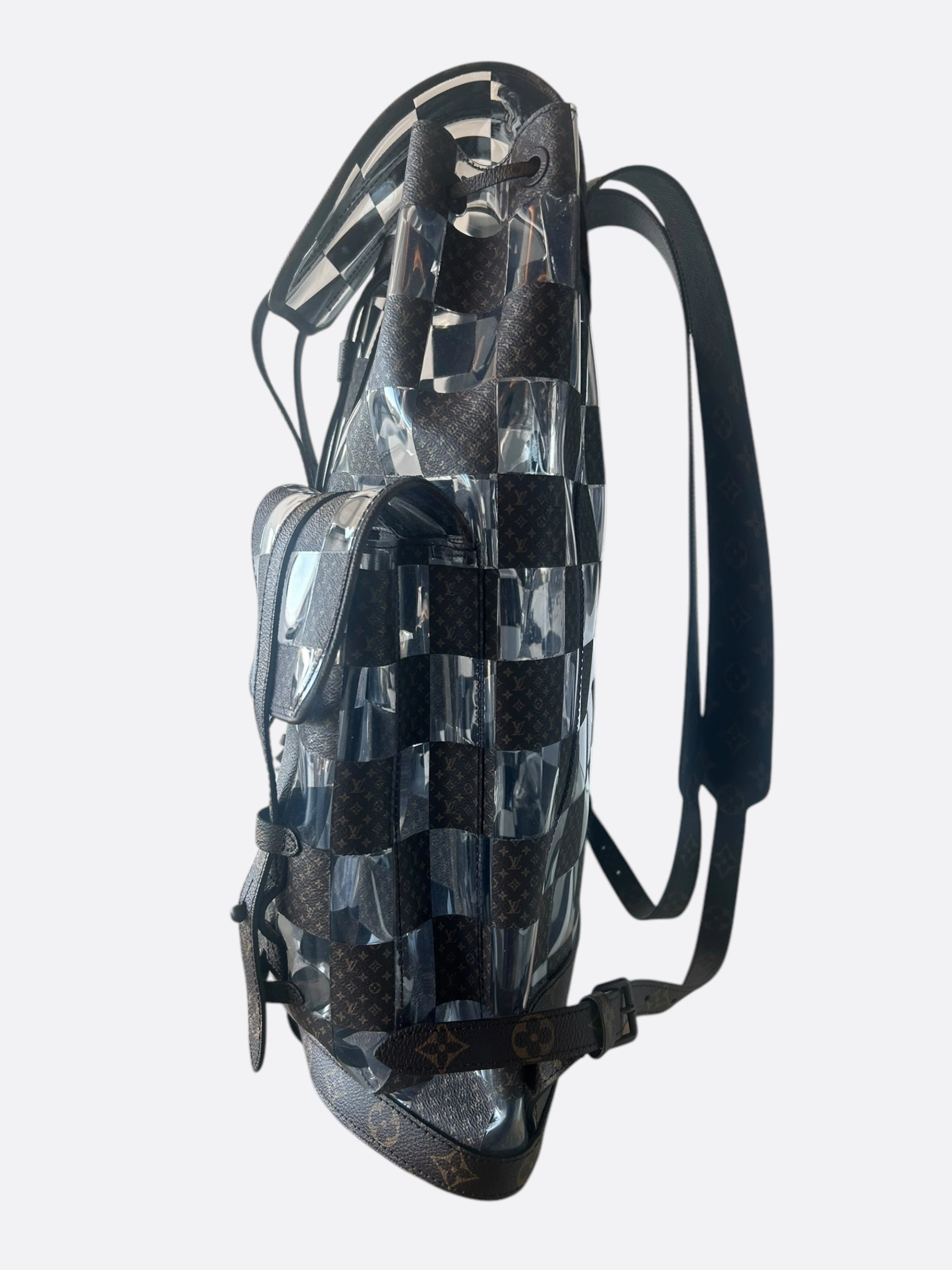 Louis Vuitton Transparent Brown Chess Monogram Christopher Backpack