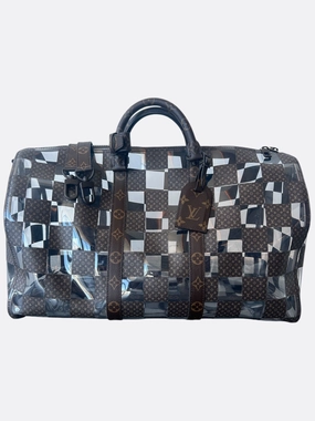Louis Vuitton Transparent Brown Chess Monogram Keepall 50