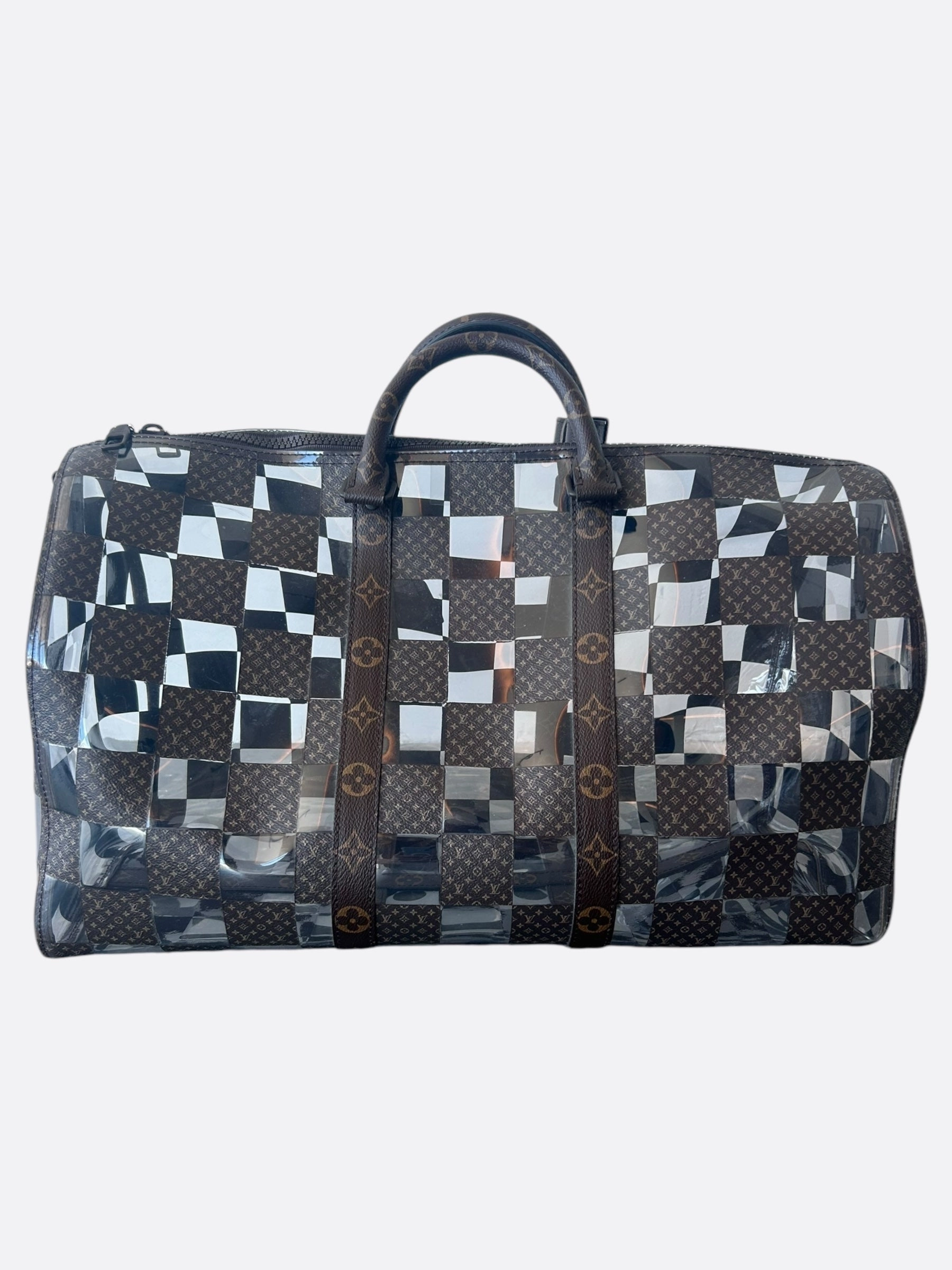Louis Vuitton Transparent Brown Chess Monogram Keepall 50