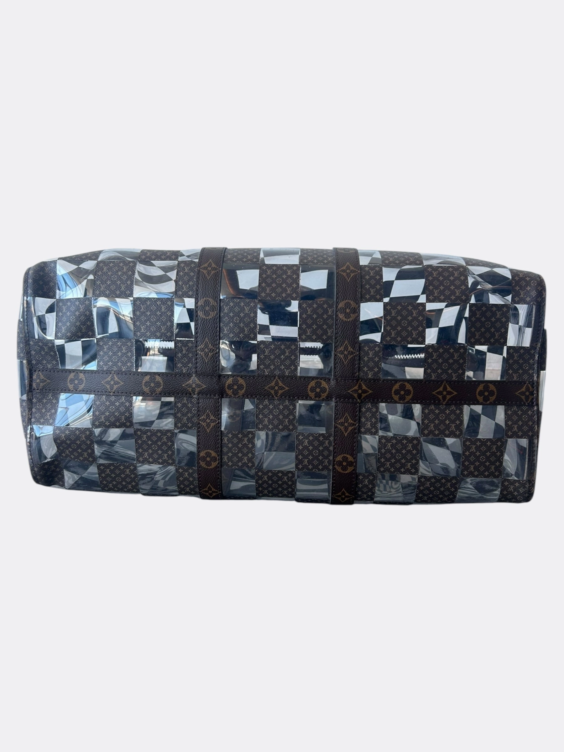 Louis Vuitton Transparent Brown Chess Monogram Keepall 50