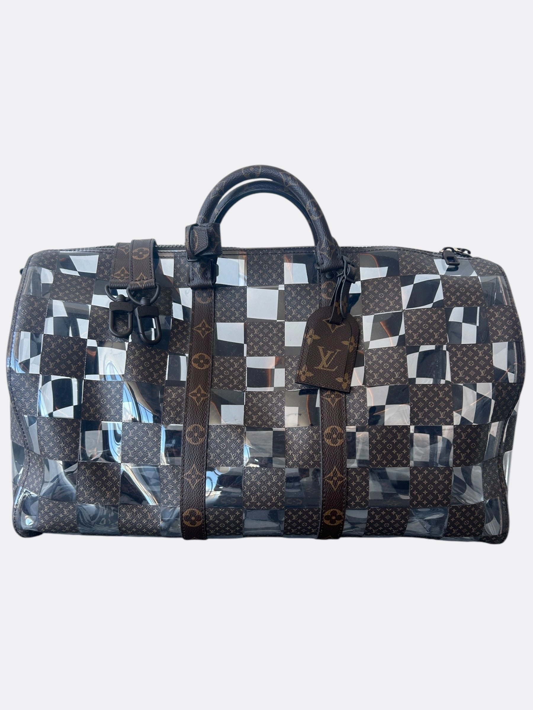Louis Vuitton Transparent Brown Chess Monogram Keepall 50