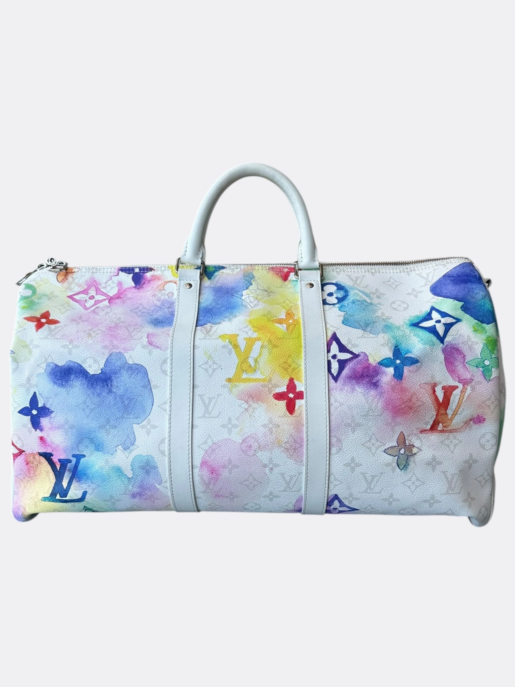 Louis Vuitton White Watercolor Monogram Keepall 50