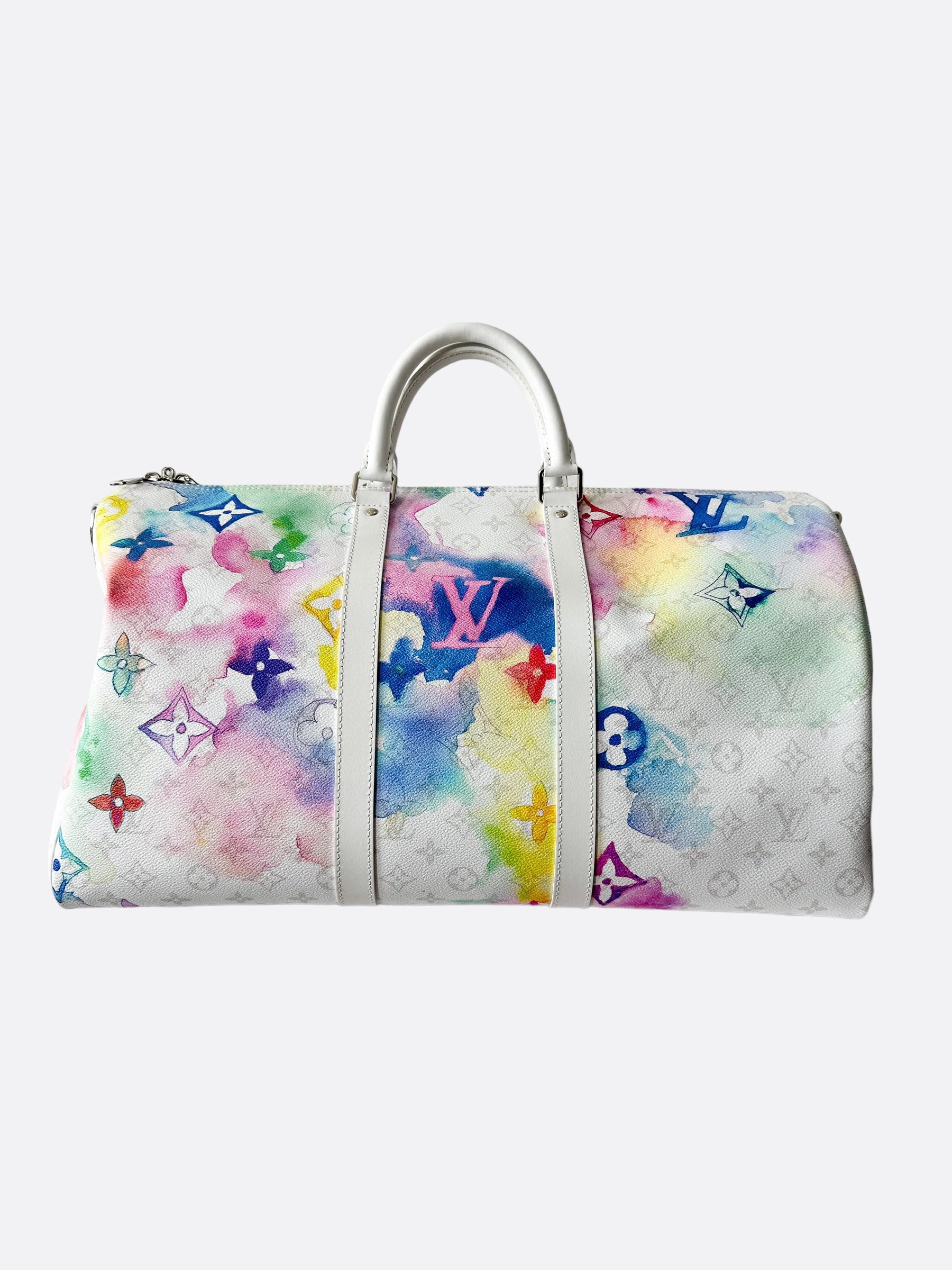 Louis Vuitton White Watercolor Monogram Keepall 50