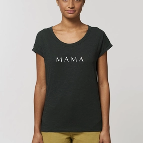 Lounge Mama Roll-Sleeve Slub T-Shirt Holiday Collection - holiday outfits clearance