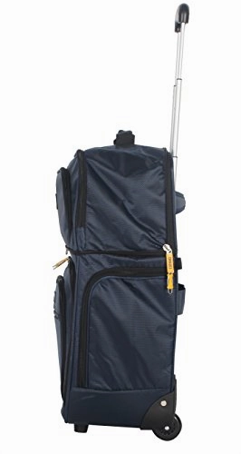 Lucas Convertible Under Seat Carry on Luggage - Expandable 15 Inch Weekender Overnight Business Travel Suitcase - Lightweight 2- Rolling Wheels Bag (Blue)