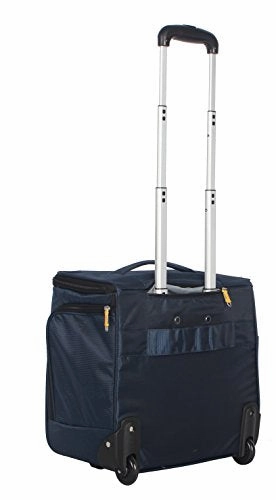 Lucas Convertible Under Seat Carry on Luggage - Expandable 15 Inch Weekender Overnight Business Travel Suitcase - Lightweight 2- Rolling Wheels Bag (Blue)