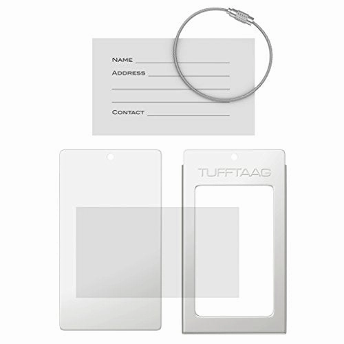 Luggage Tag Business Card Holder Tufftaag Single Travel Id Bag Tag - Silver
