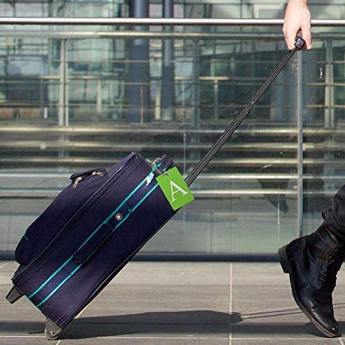 Luggage Tag Initial - Fully Bendable Tag w/Stainless Steel Loop (Letter A)