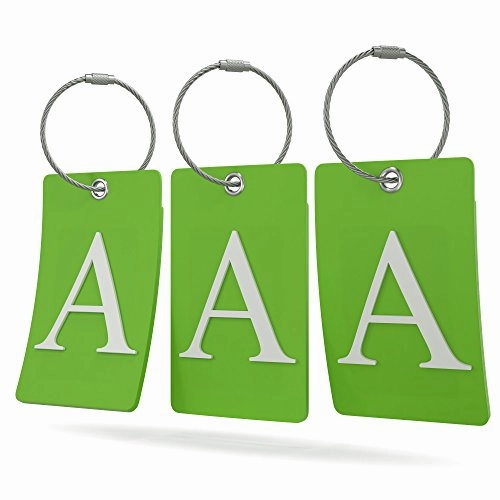 Luggage Tag Initial - Fully Bendable Tag w/Stainless Steel Loop (Letter A)