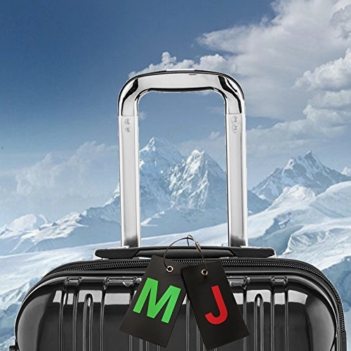 Luggage Tag Initial Bag Tag - Fully Bendable Tag w/Stainless Steel Loop