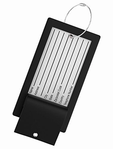 Luggage Tag Initial Bag Tag - Fully Bendable Tag w/Stainless Steel Loop