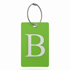 Luggage Tag Initial  Fully Bendable Tag W/ Stainless Steel Loop (Letter B)