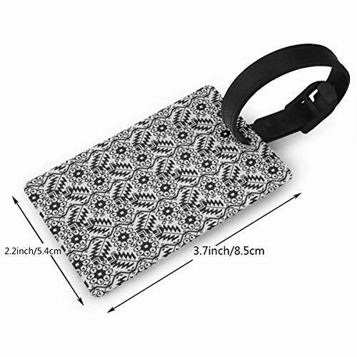 Luggage Tags Black Flower Suitcase Name Tag Holder Labels
