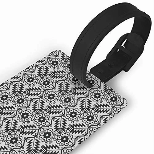 Luggage Tags Black Flower Suitcase Name Tag Holder Labels