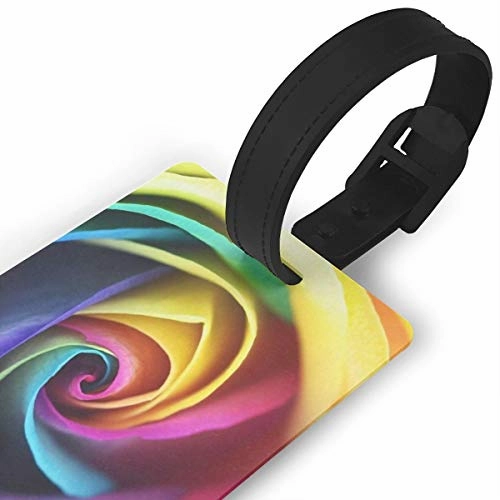 Luggage Tags Rainbow Rose Airplane Name Tag Holder Labels
