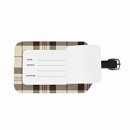Luggage Tags Vintage Geometric Striped Plaid Tartan Checkered Gingham Travel Baggage Tags