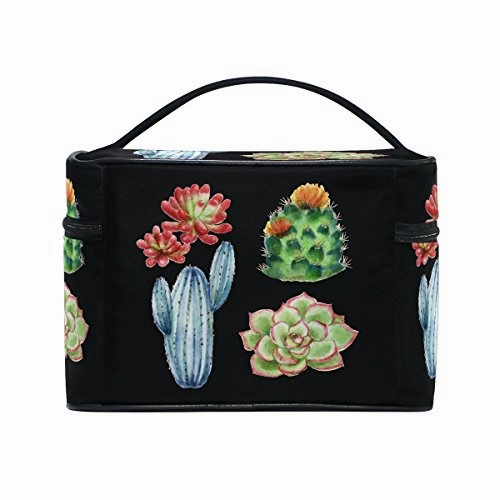 Makeup Bag Cactus Succulent Plants Travel Cosmetic Bags Organizer Train Case Toiletry Make Up Pouch